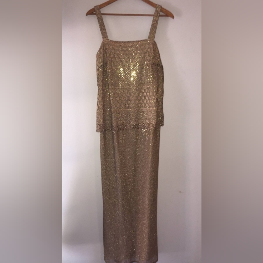 Shimmering Mother of the bride Gown with jacket Onyx Nite by Wendye Chaitin 16 - Picture 9 of 16